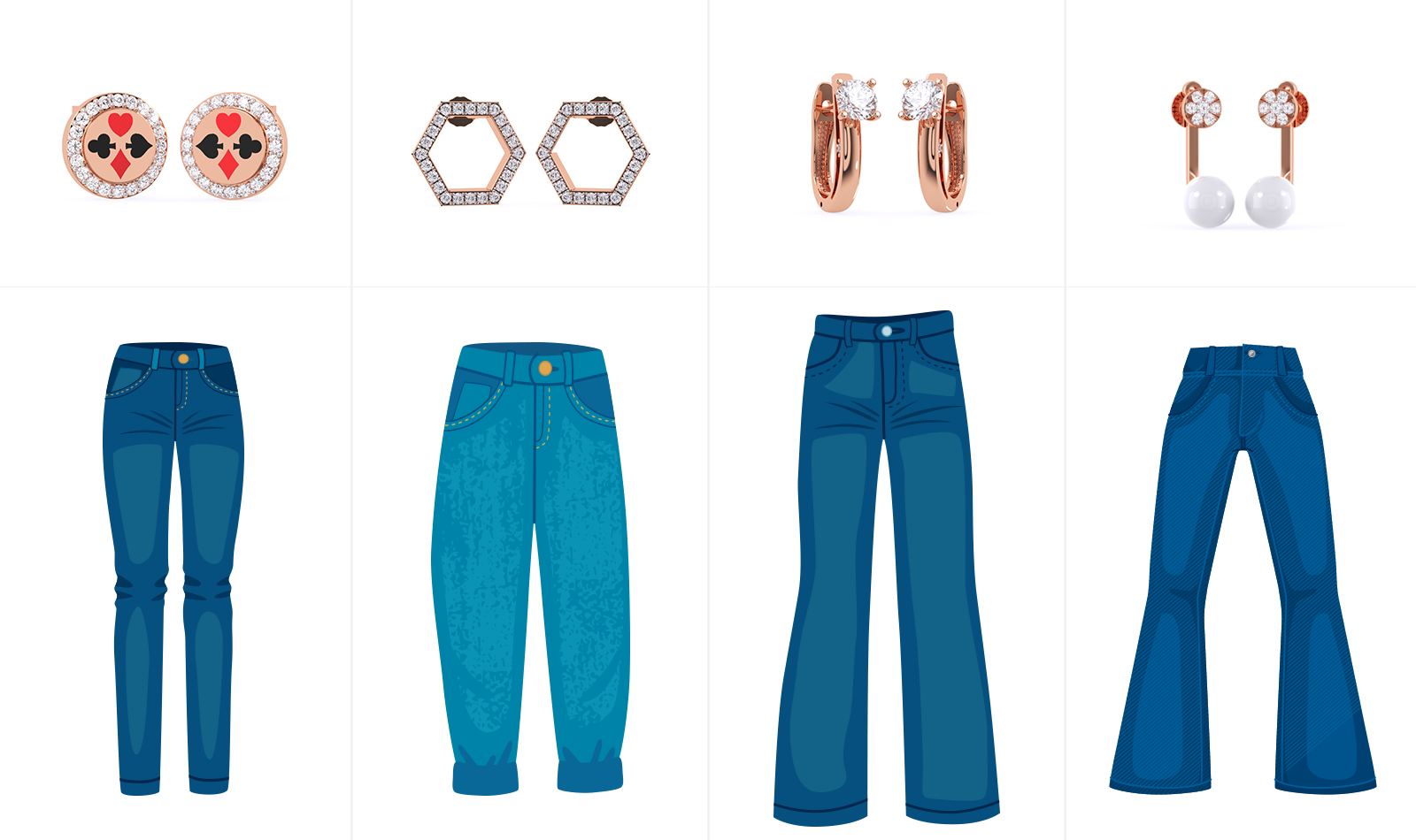 choose earrings for jeans