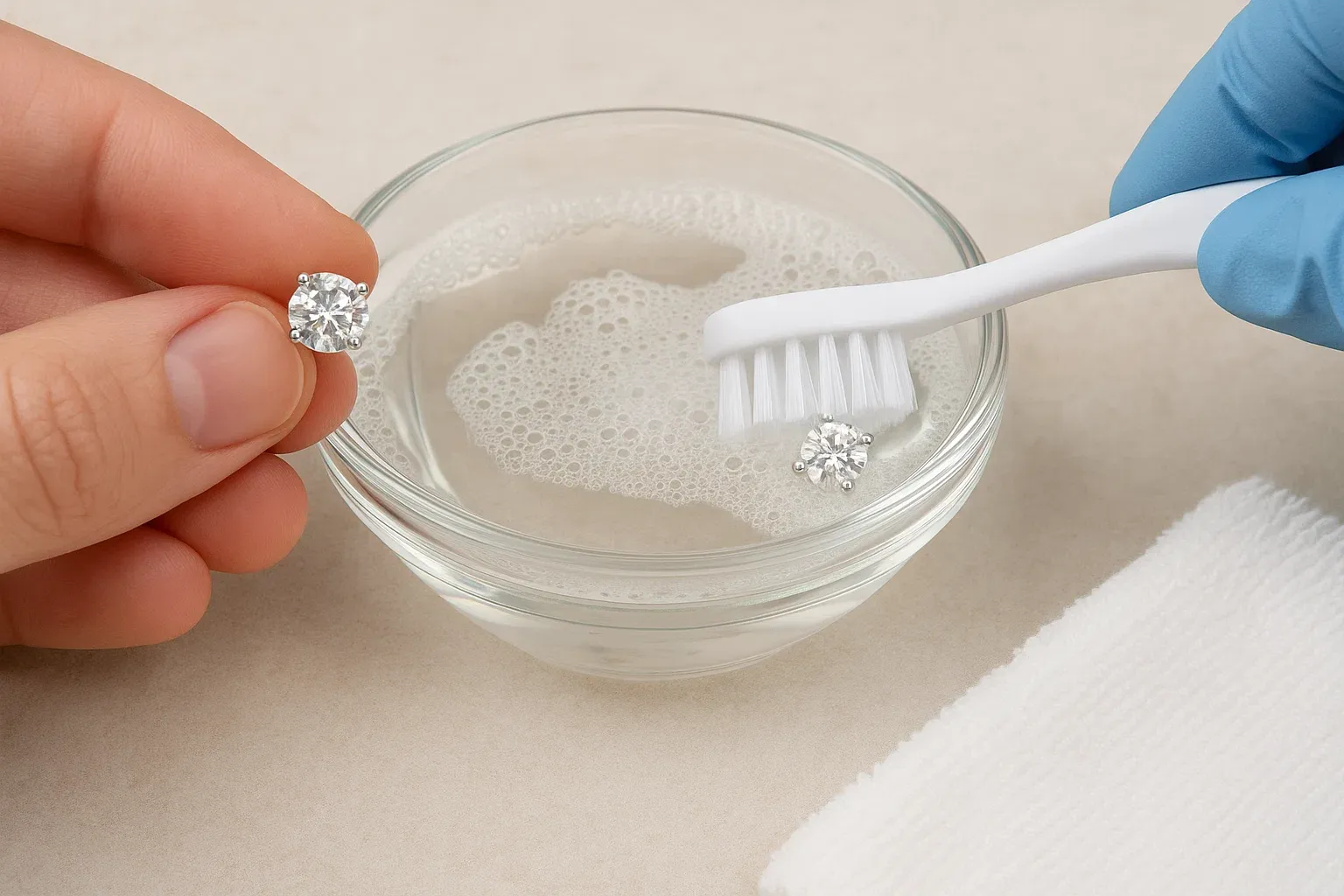 How to Clean Diamond Earrings