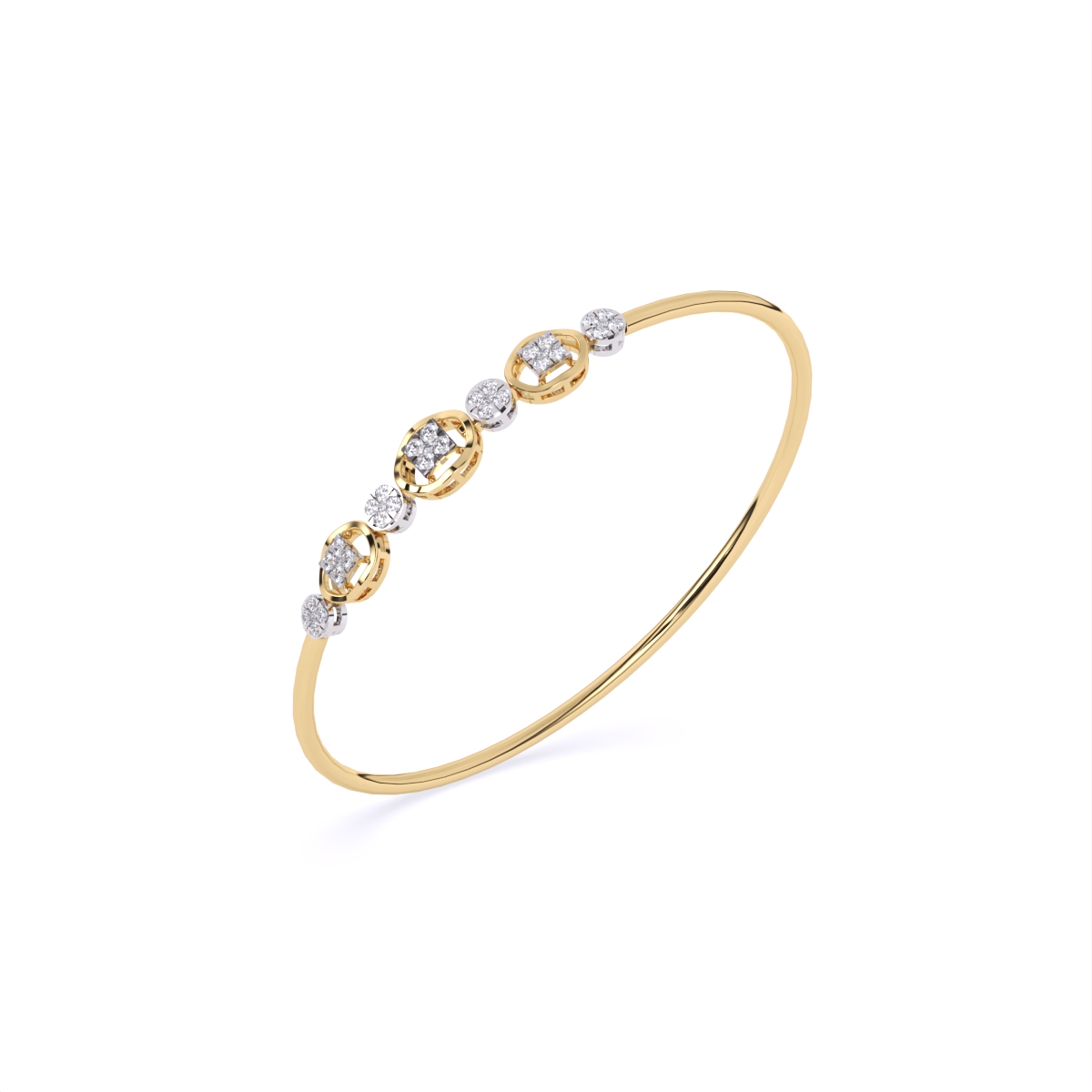 Delicate Triple Charm Diamond Bracelet