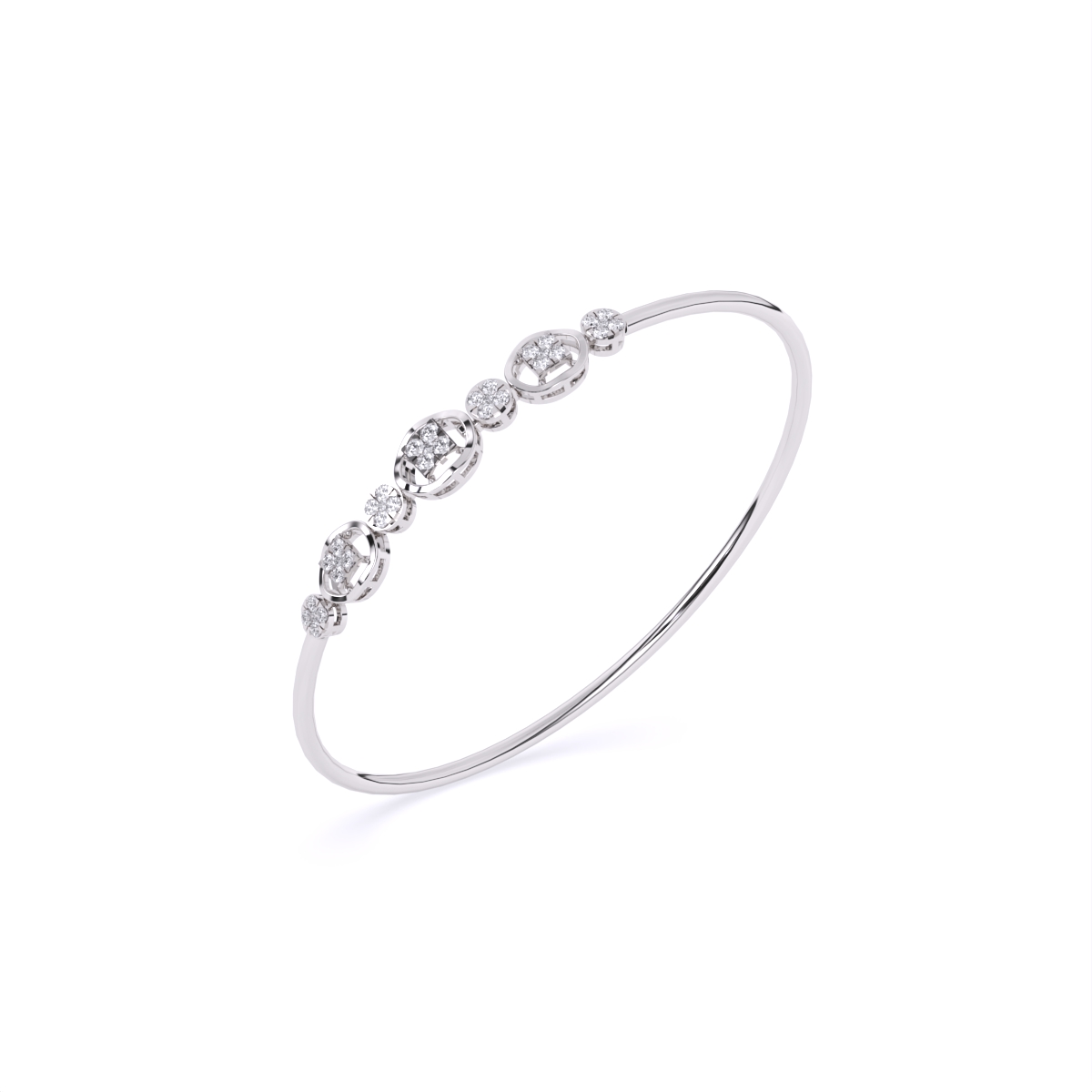 Delicate Triple Charm Diamond Bracelet