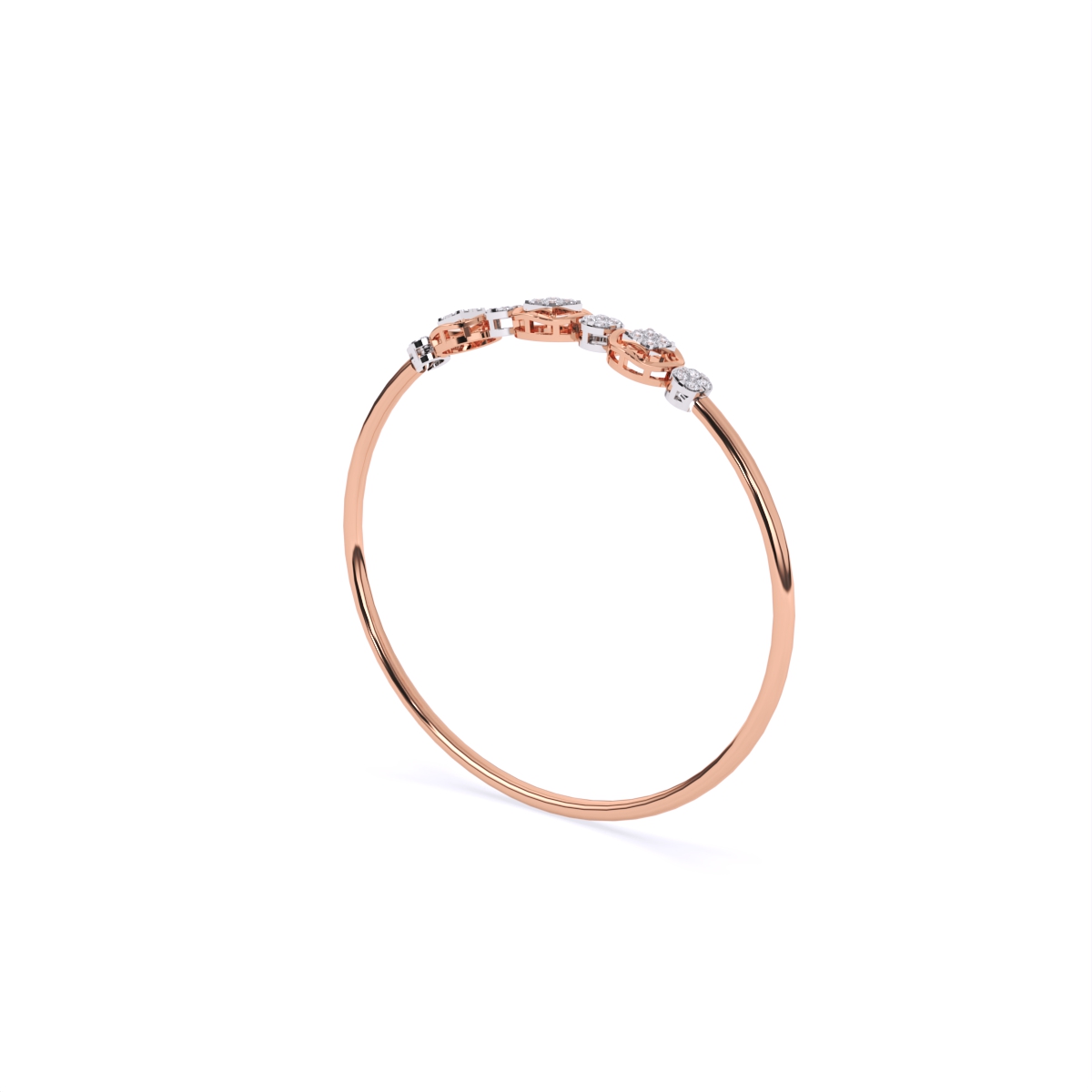 Delicate Triple Charm Diamond Bracelet