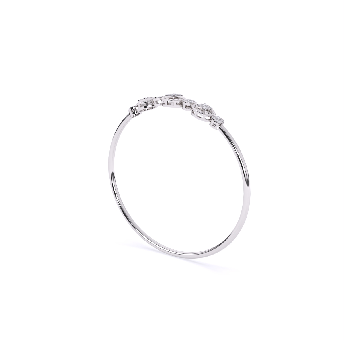 Delicate Triple Charm Diamond Bracelet