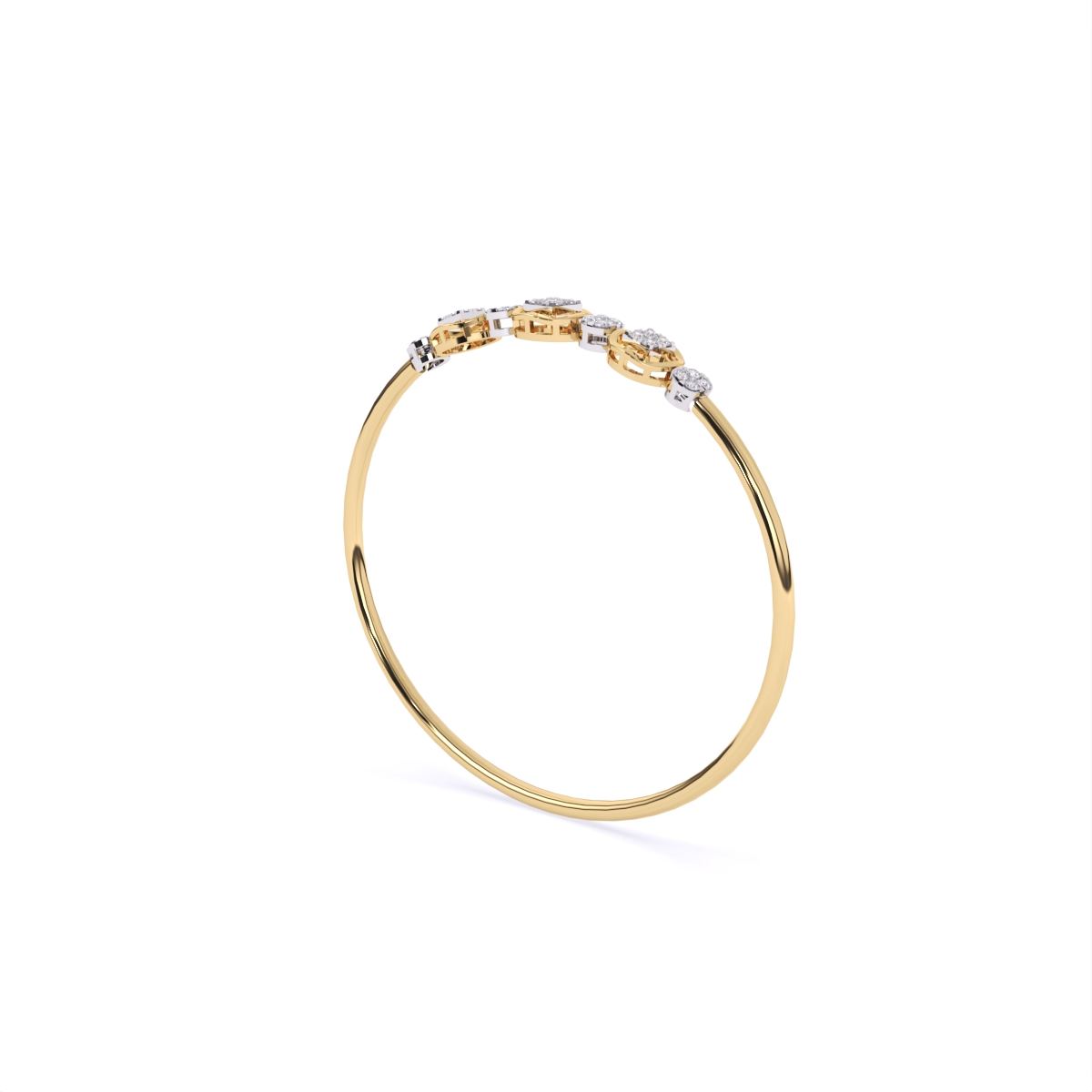 Delicate Triple Charm Diamond Bracelet