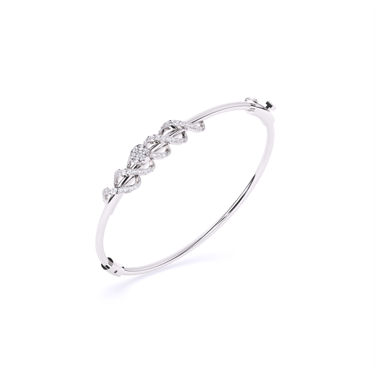 Glimmer Twisted  Diamond Kada Style Bracelet