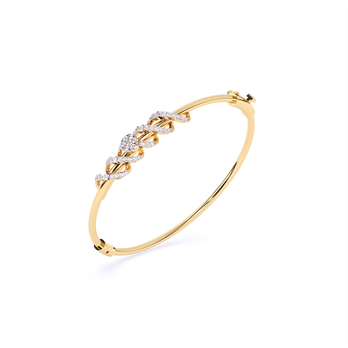 Glimmer Twisted  Diamond Kada Style Bracelet