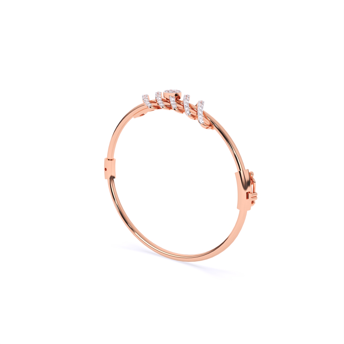 Glimmer Twisted  Diamond Kada Style Bracelet