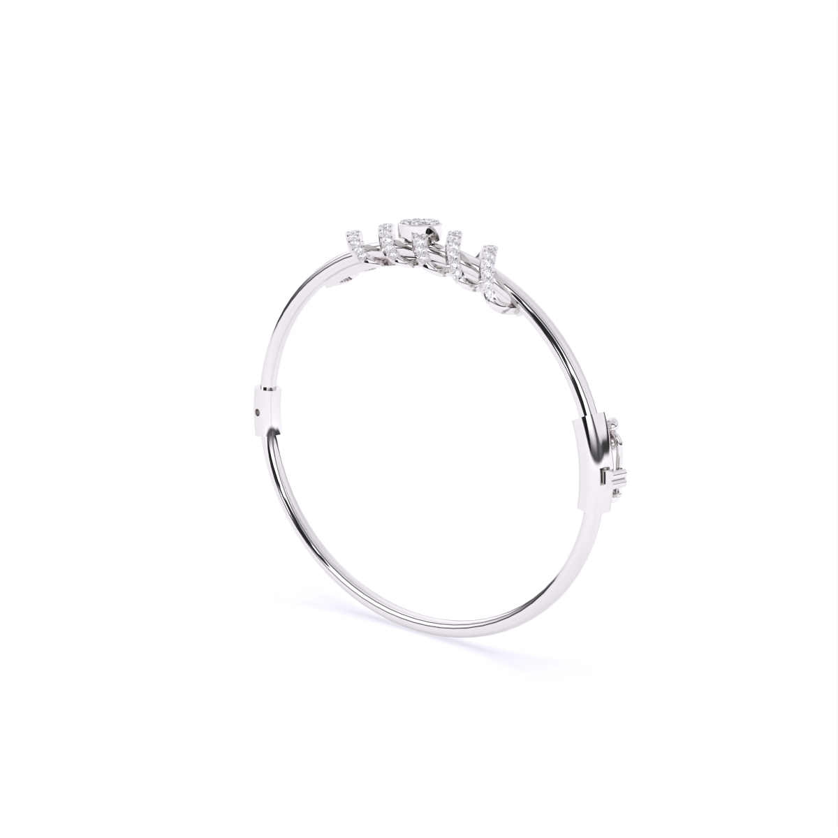 Glimmer Twisted  Diamond Kada Style Bracelet