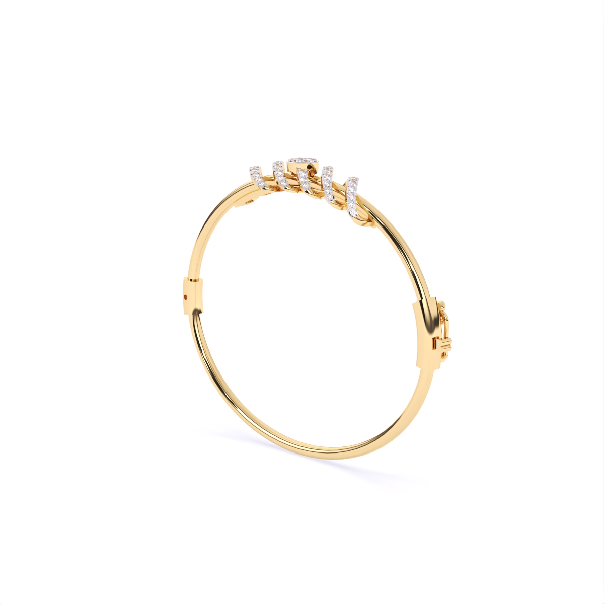 Glimmer Twisted  Diamond Kada Style Bracelet