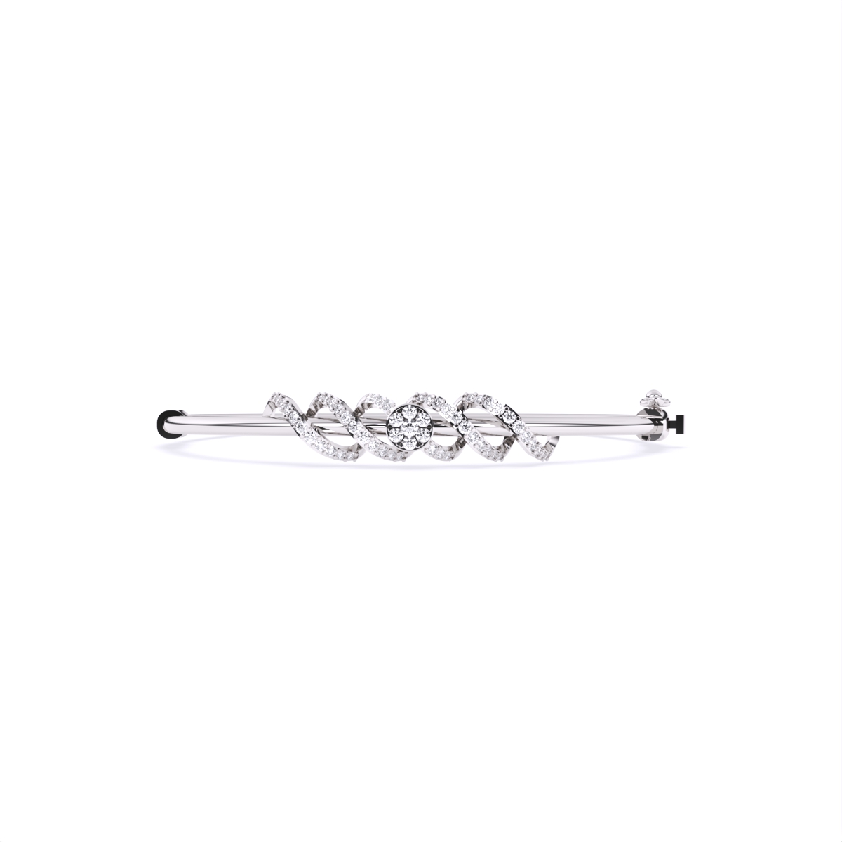 Glimmer Twisted  Diamond Kada Style Bracelet