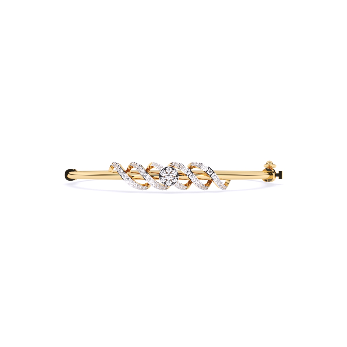 Glimmer Twisted  Diamond Kada Style Bracelet
