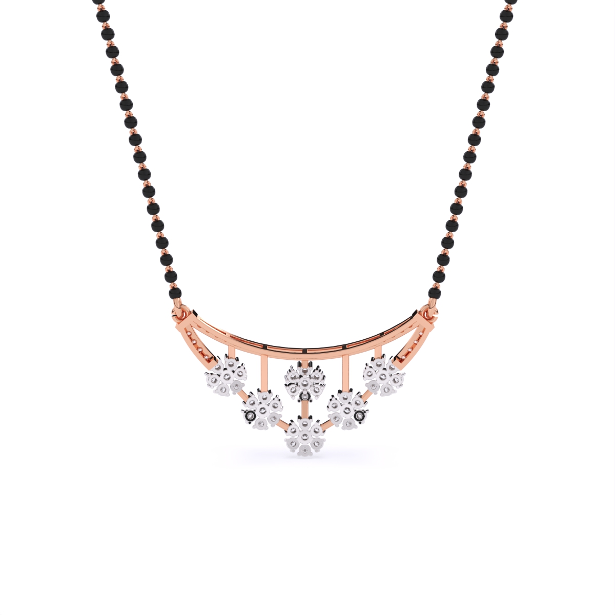 Floral Charm Diamond Pendant Mangalsutra