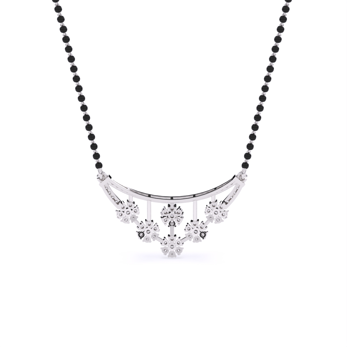 Floral Charm Diamond Pendant Mangalsutra