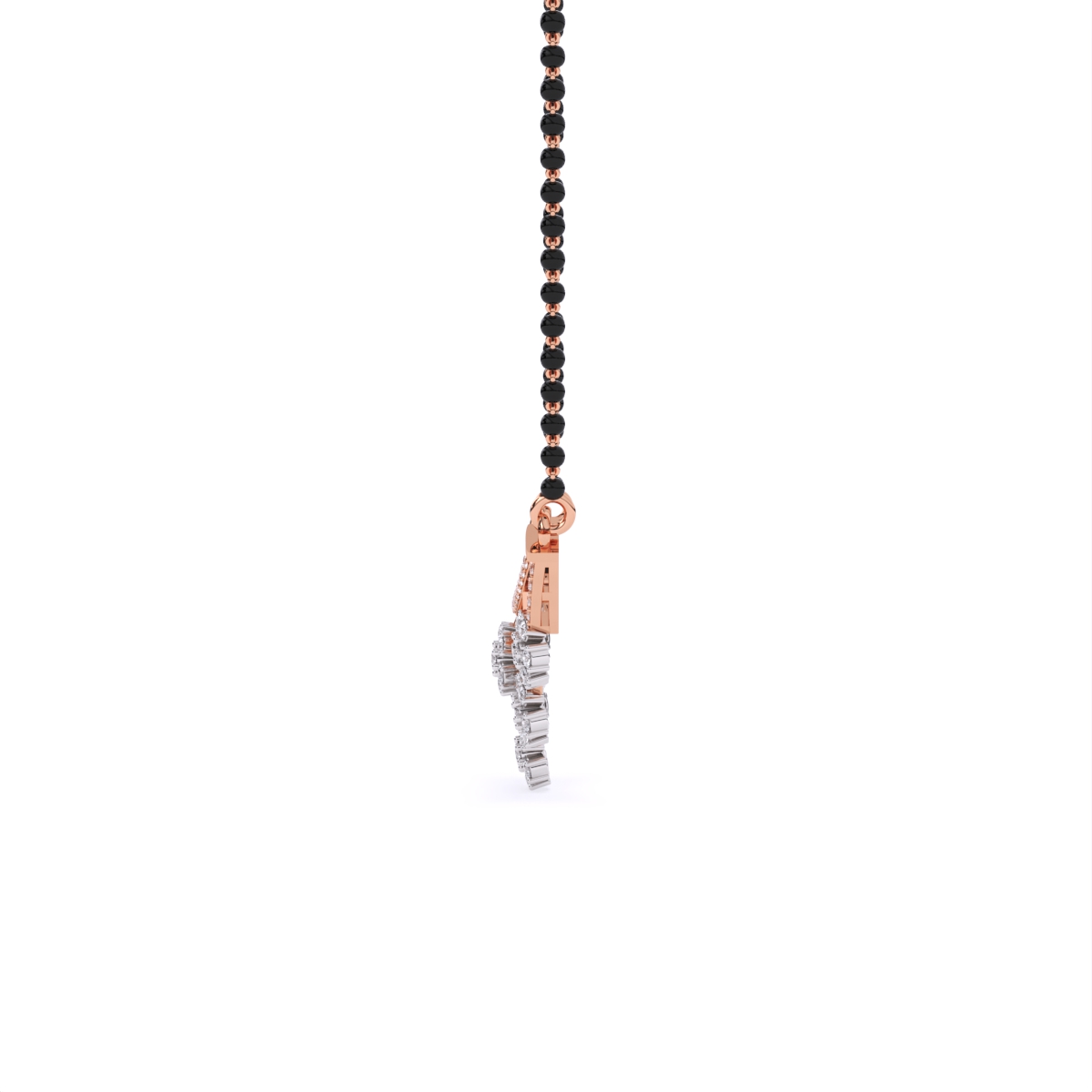 Floral Charm Diamond Pendant Mangalsutra