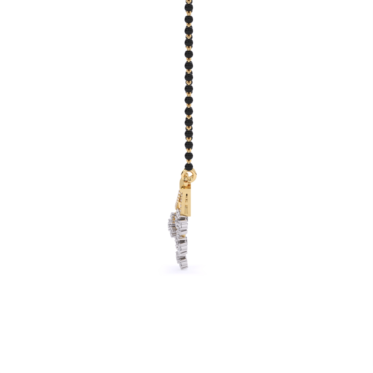 Floral Charm Diamond Pendant Mangalsutra
