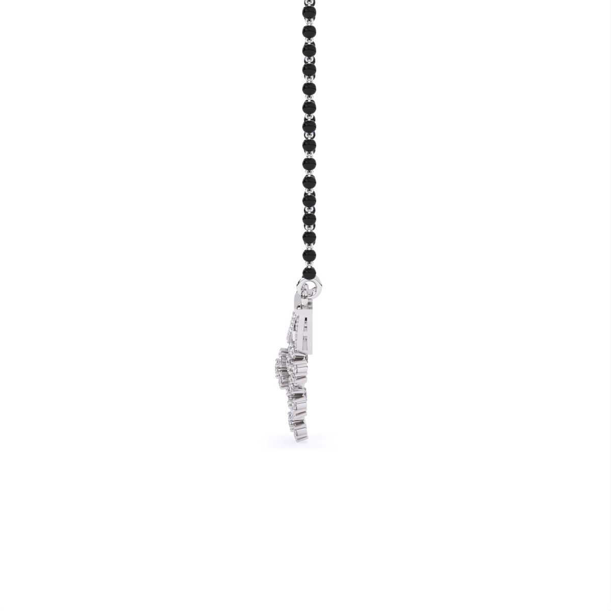Floral Charm Diamond Pendant Mangalsutra