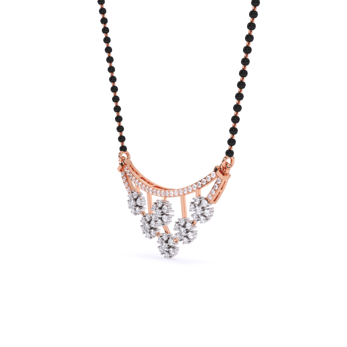 Floral Charm Diamond Pendant Mangalsutra