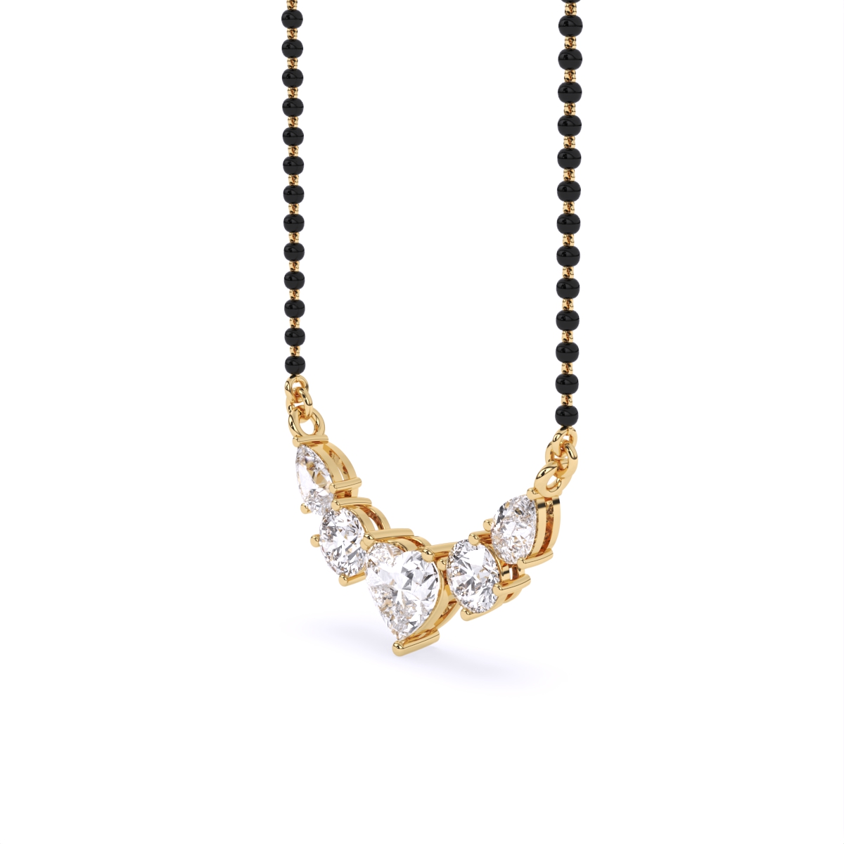 Radiant Trio Shape Diamond Mangalsutra