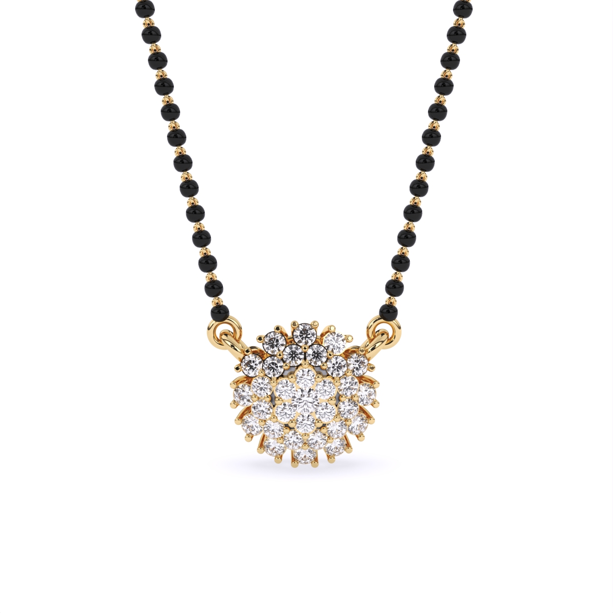 Floral Bloom Diamond Pendant Mangalsutra