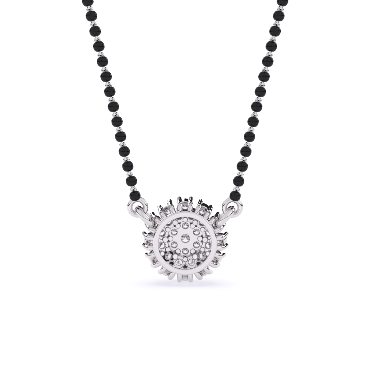 Floral Bloom Diamond Pendant Mangalsutra