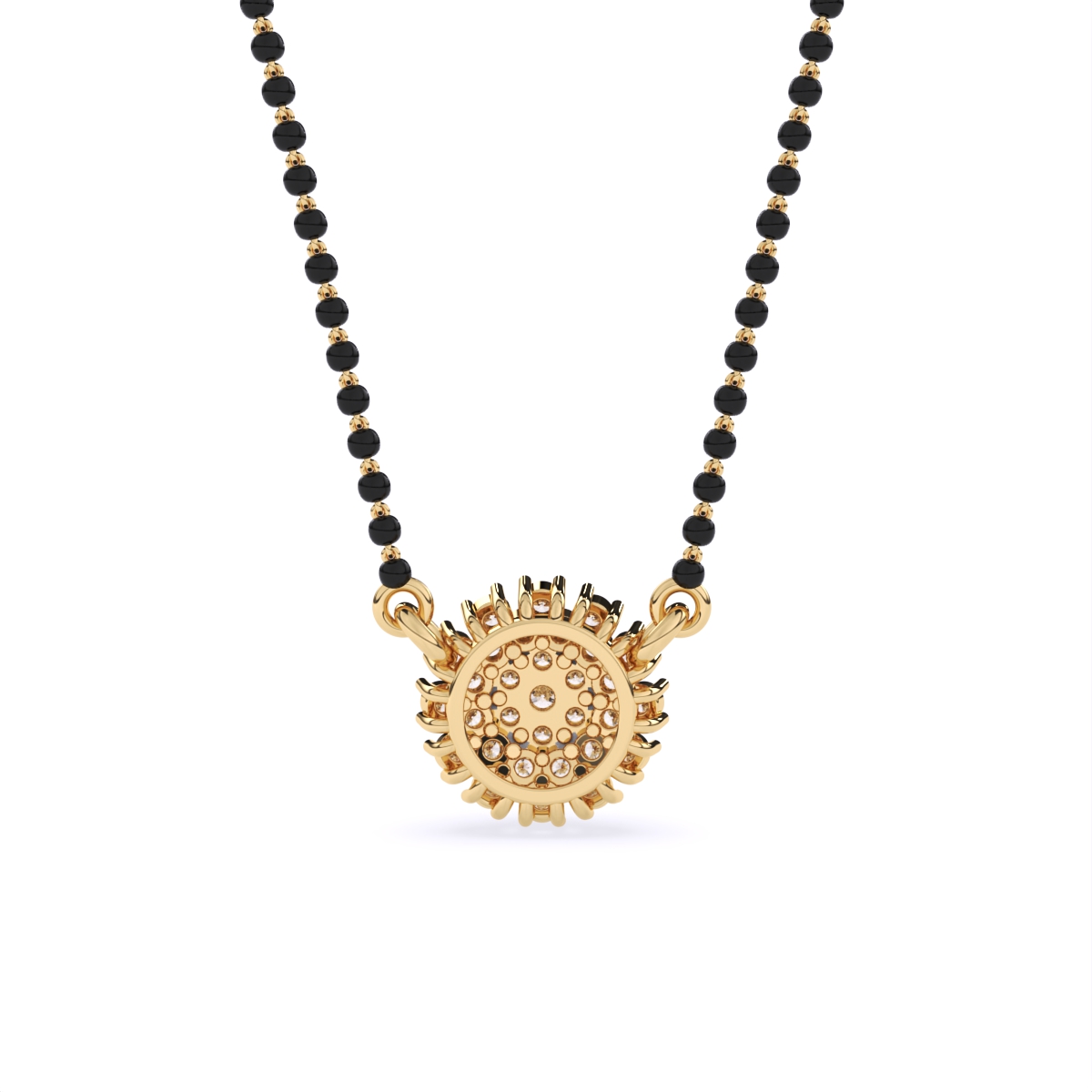 Floral Bloom Diamond Pendant Mangalsutra