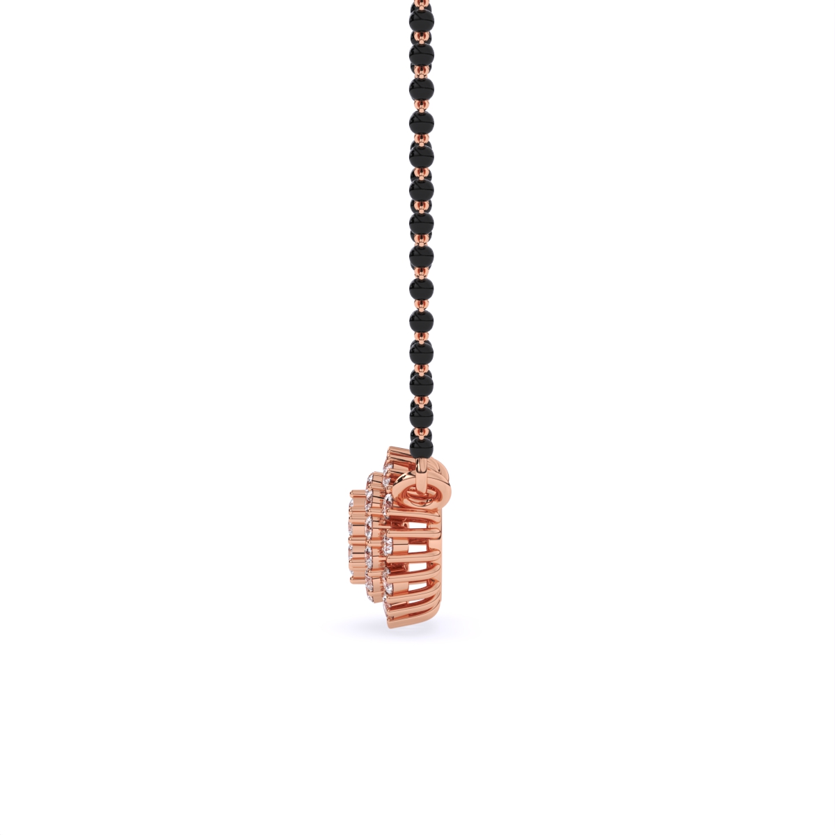 Floral Bloom Diamond Pendant Mangalsutra