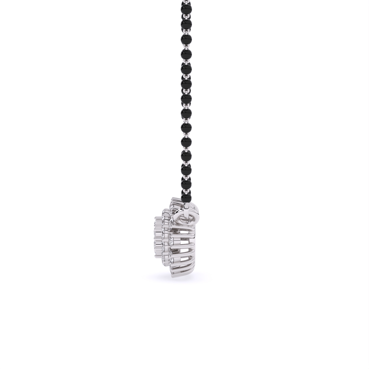 Floral Bloom Diamond Pendant Mangalsutra
