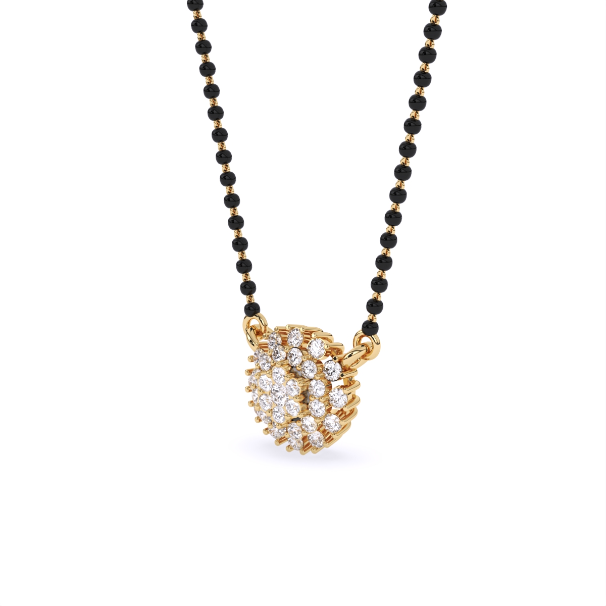 Floral Bloom Diamond Pendant Mangalsutra