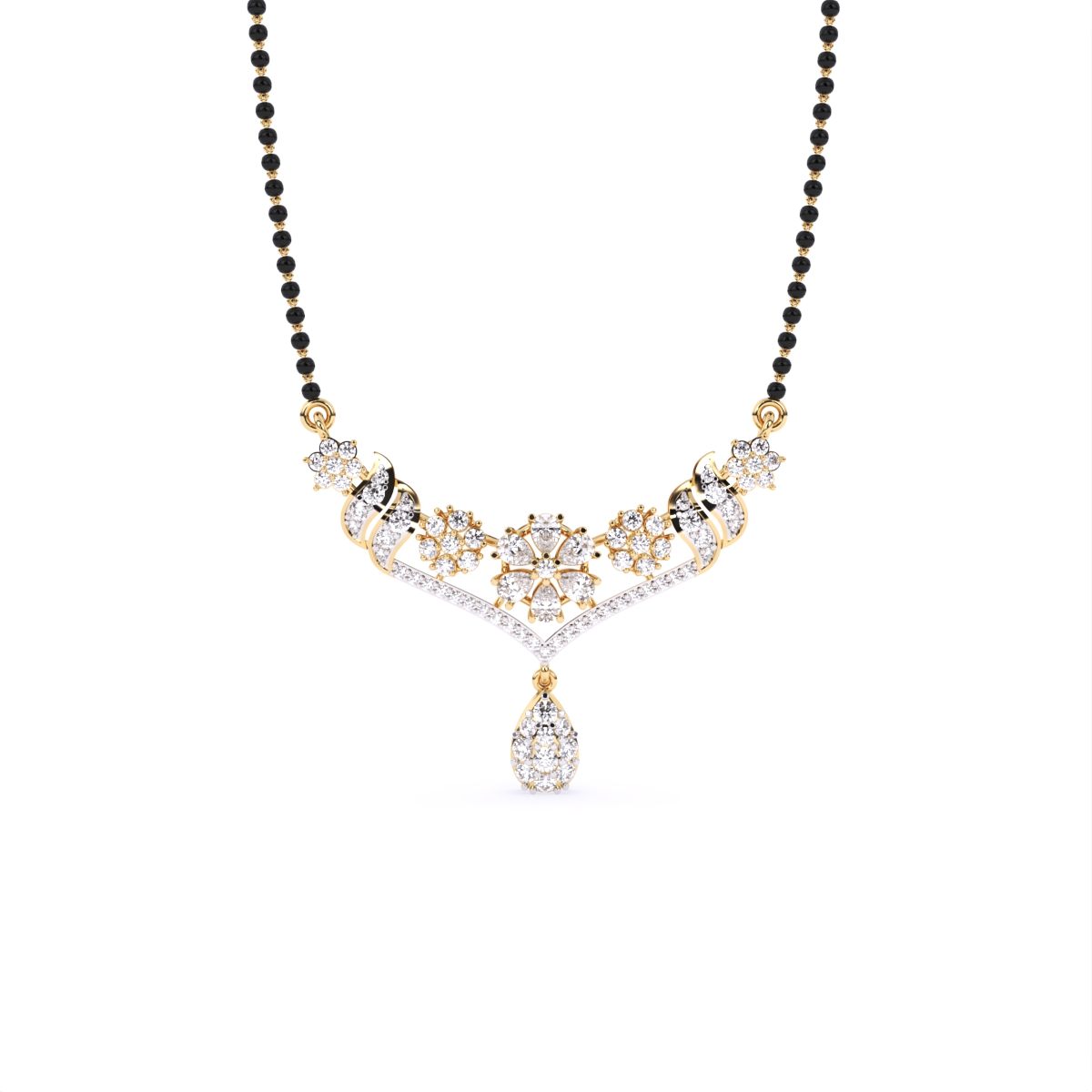 Heritage Look with Studded-Diamond Mangalsutra