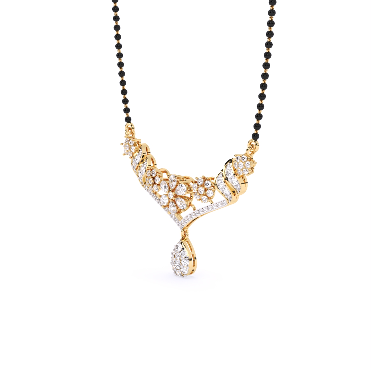 Heritage Look with Studded-Diamond Mangalsutra