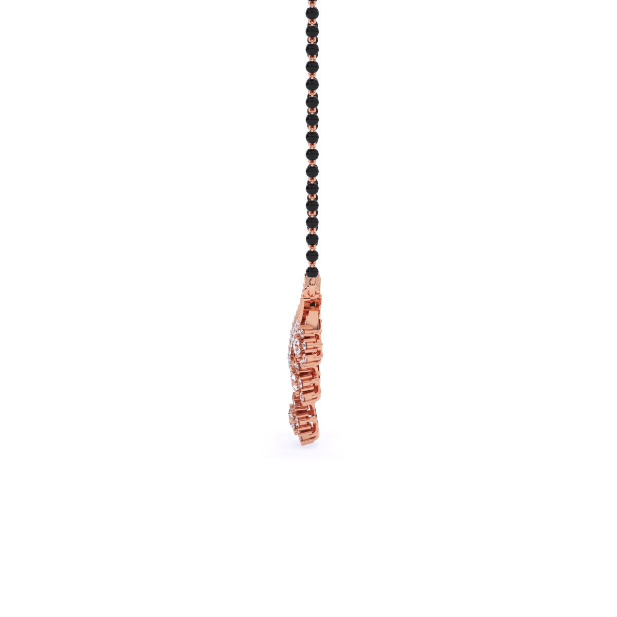 Modern V-Shaped Floral Diamond Mangalsutra
