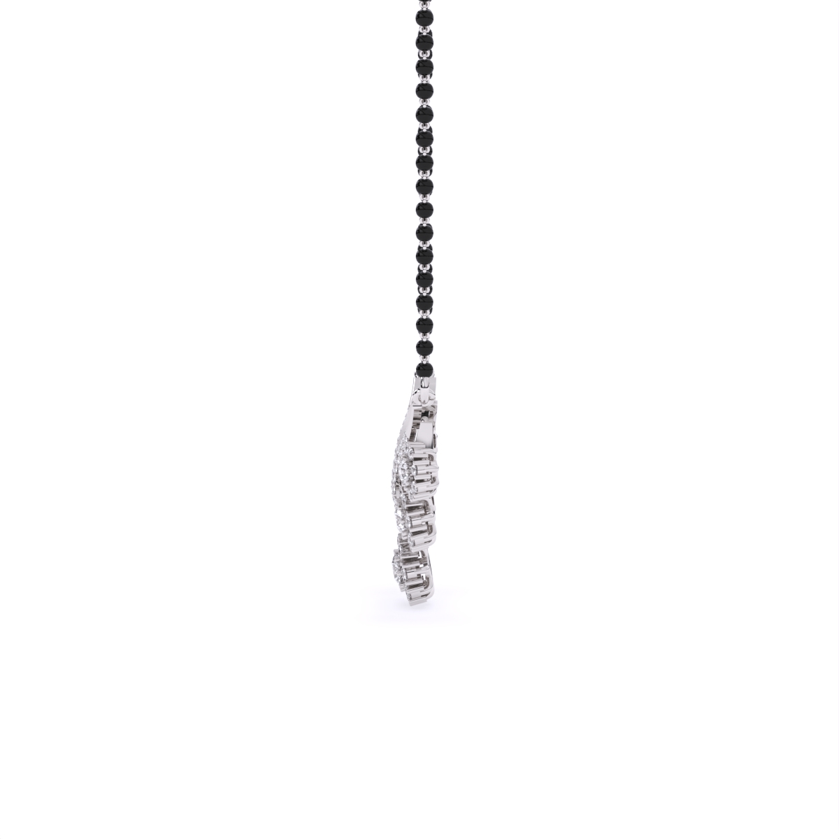 Modern V-Shaped Floral Diamond Mangalsutra
