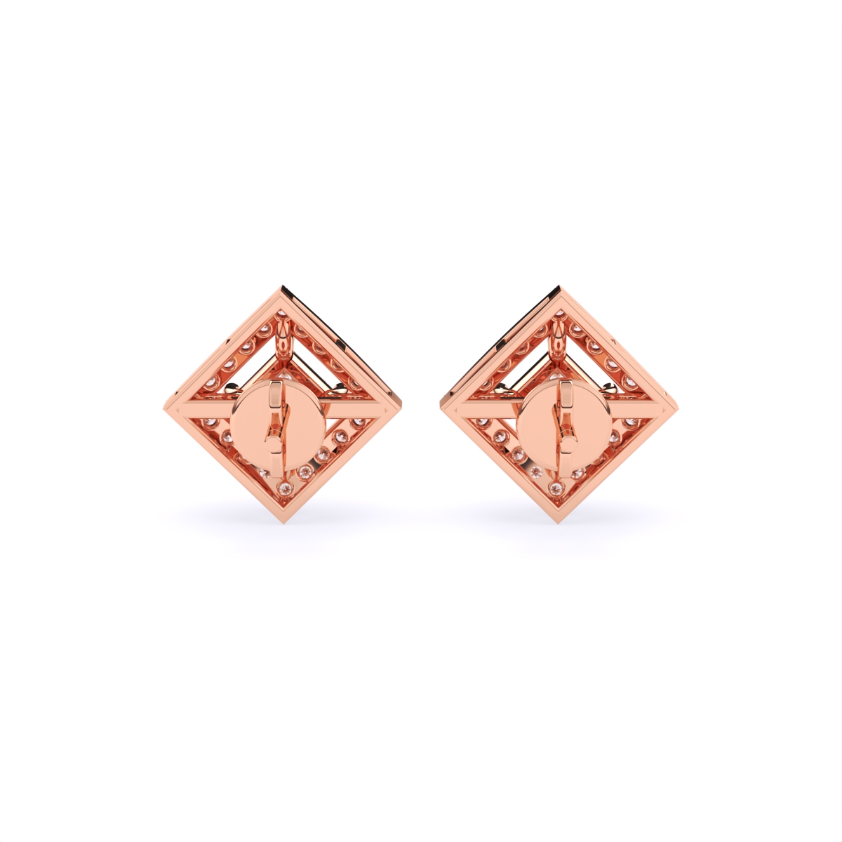 Princess Cut Shine Square Diamond Studs