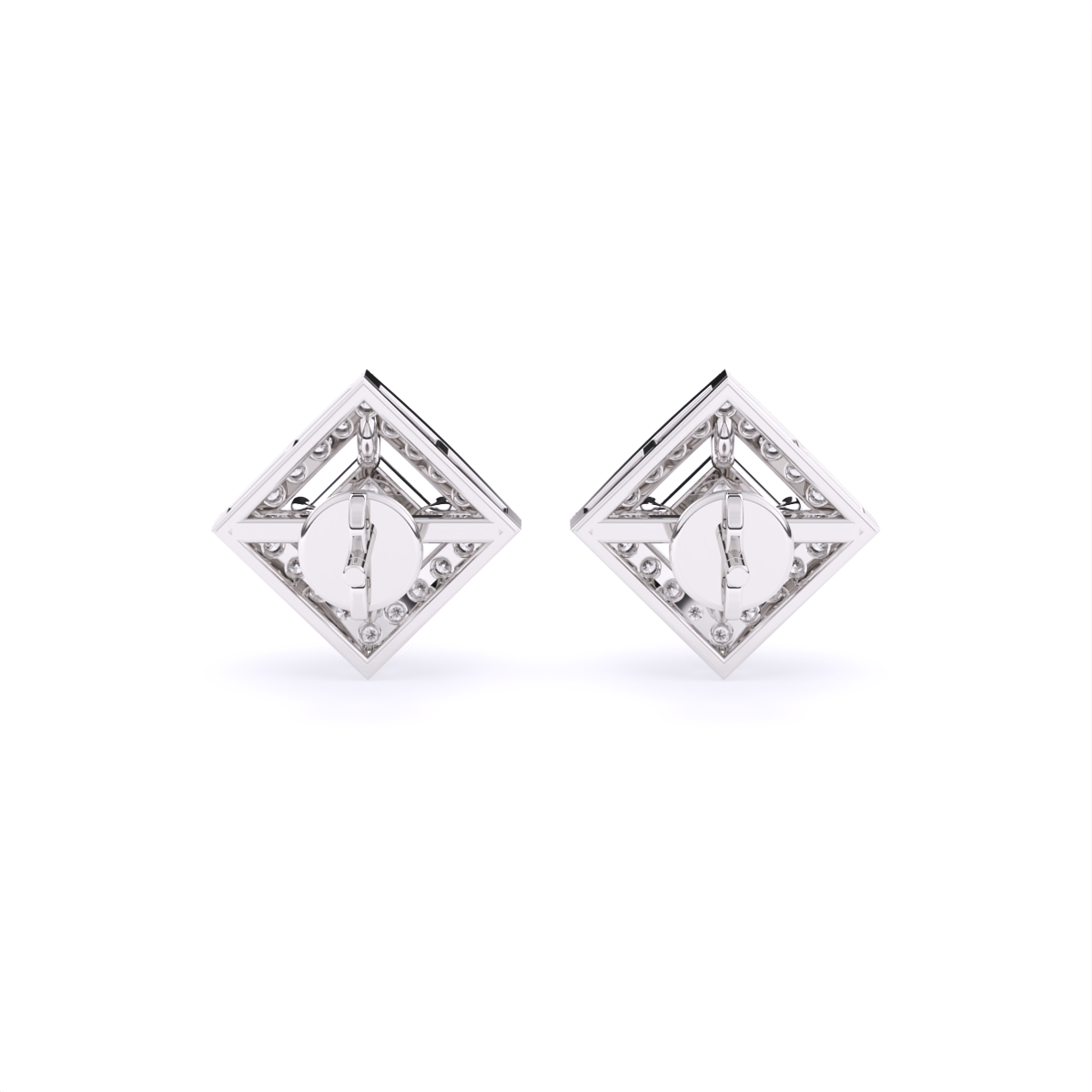 Princess Cut Shine Square Diamond Studs