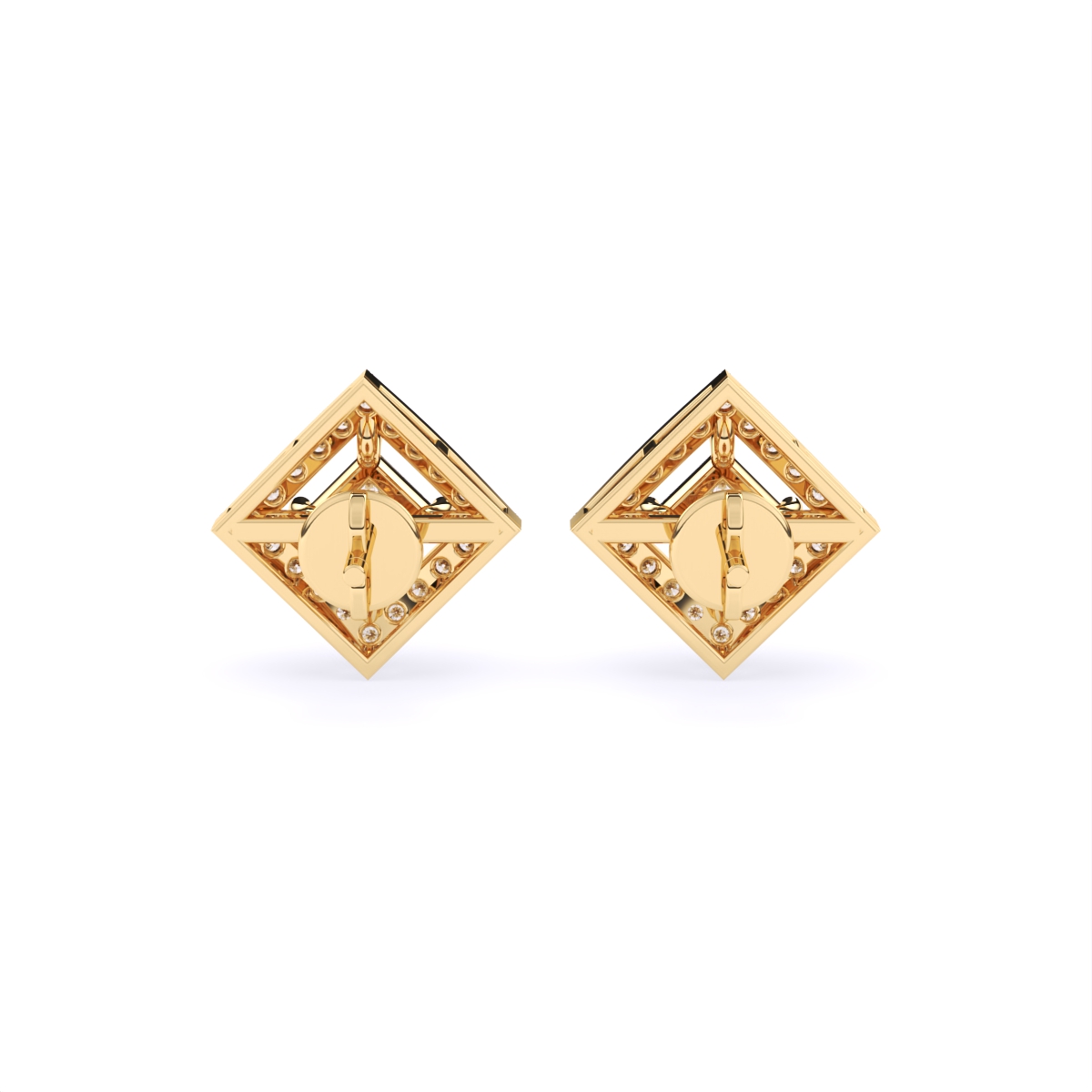 Princess Cut Shine Square Diamond Studs