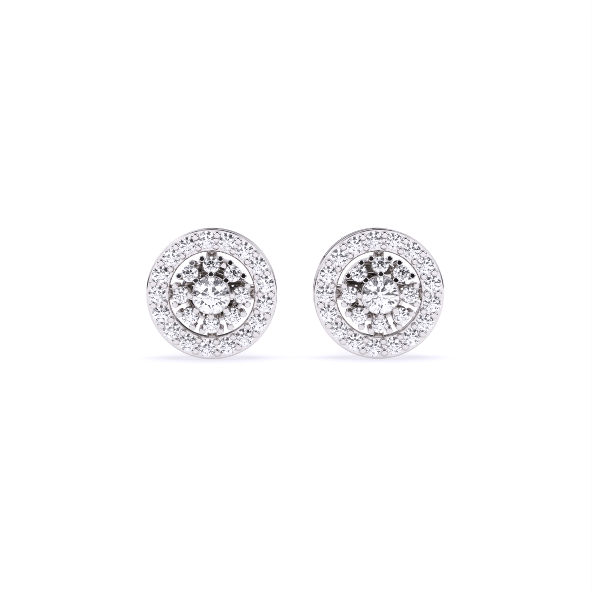 Sparkling Designer Round Diamond Stud Earrings