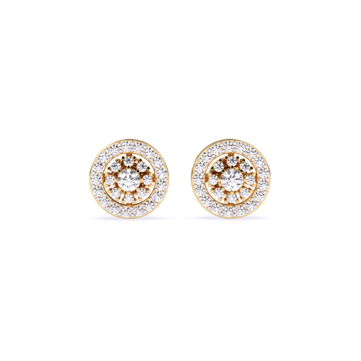 Sparkling Designer Round Diamond Stud Earrings