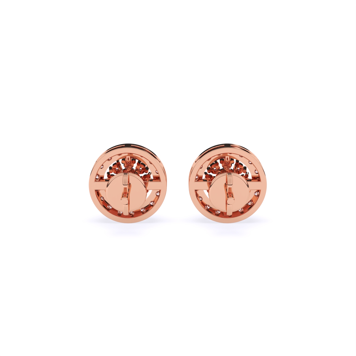 Sparkling Designer Round Diamond Stud Earrings