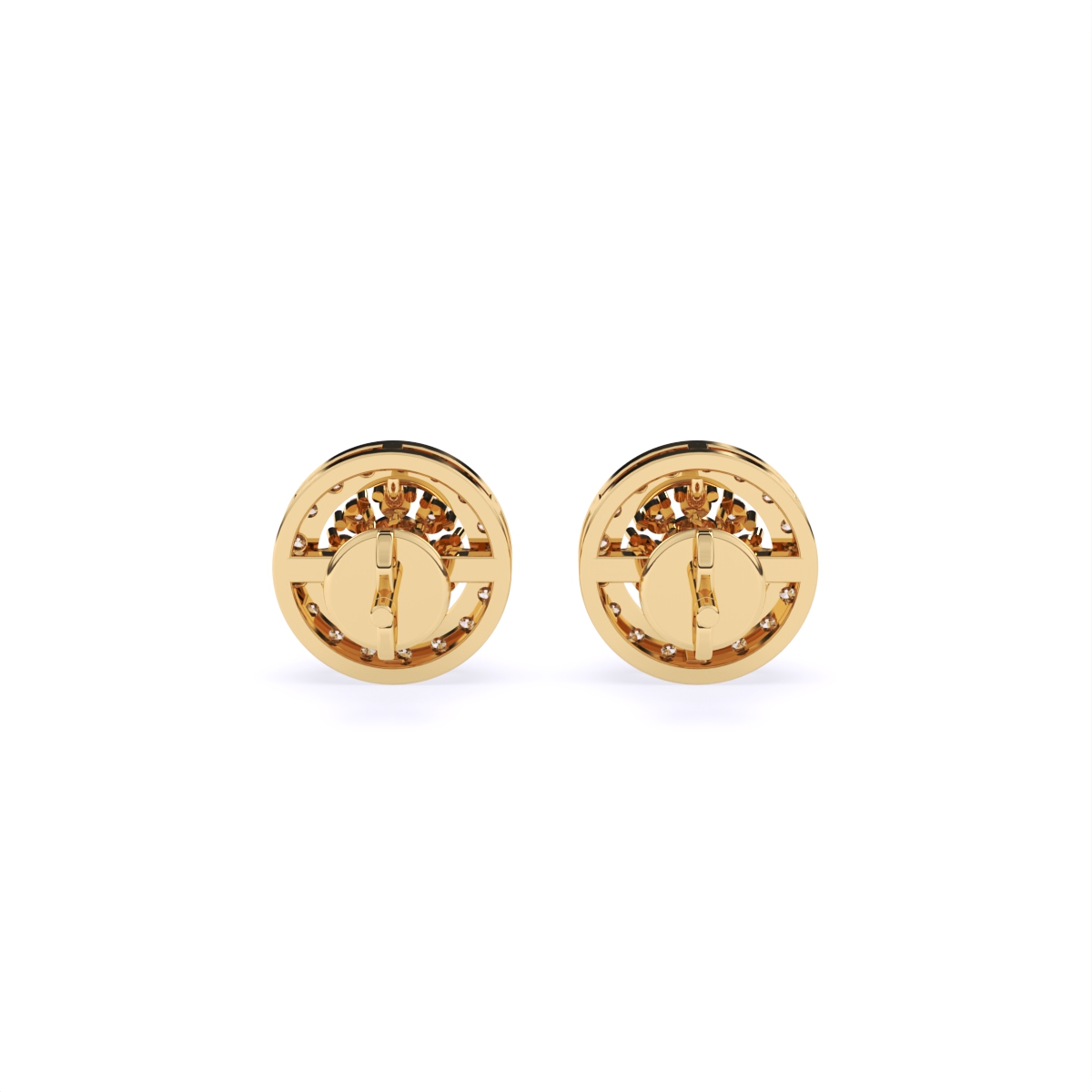 Sparkling Designer Round Diamond Stud Earrings
