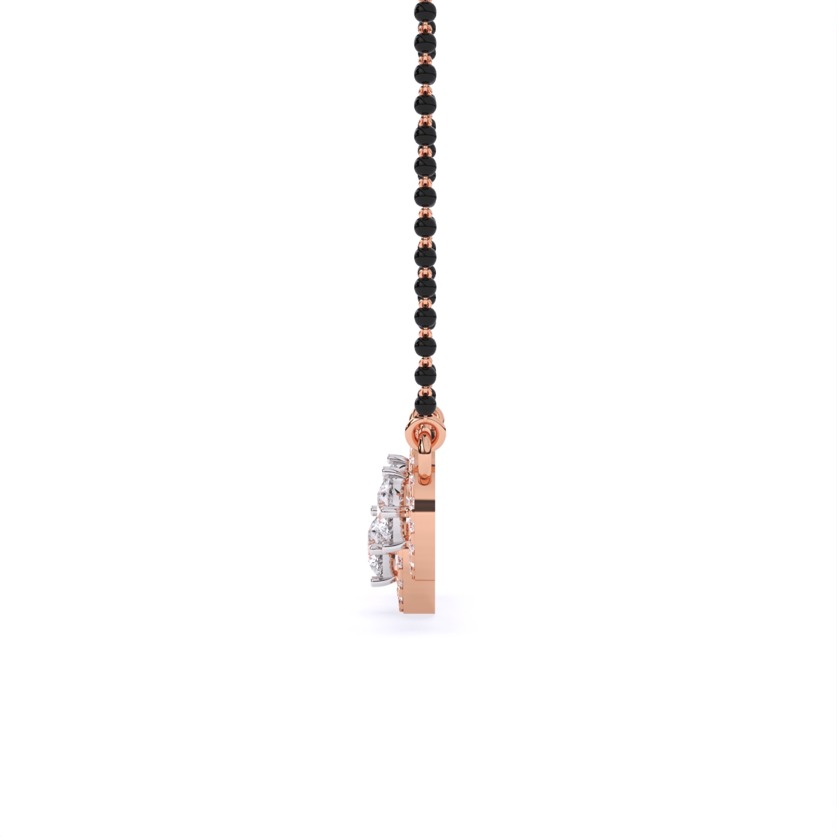 Stylish Circle Triple Halo Diamond Mangalsutra
