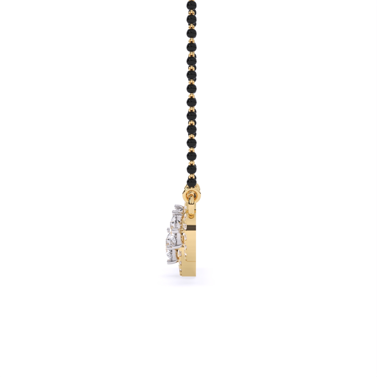 Stylish Circle Triple Halo Diamond Mangalsutra