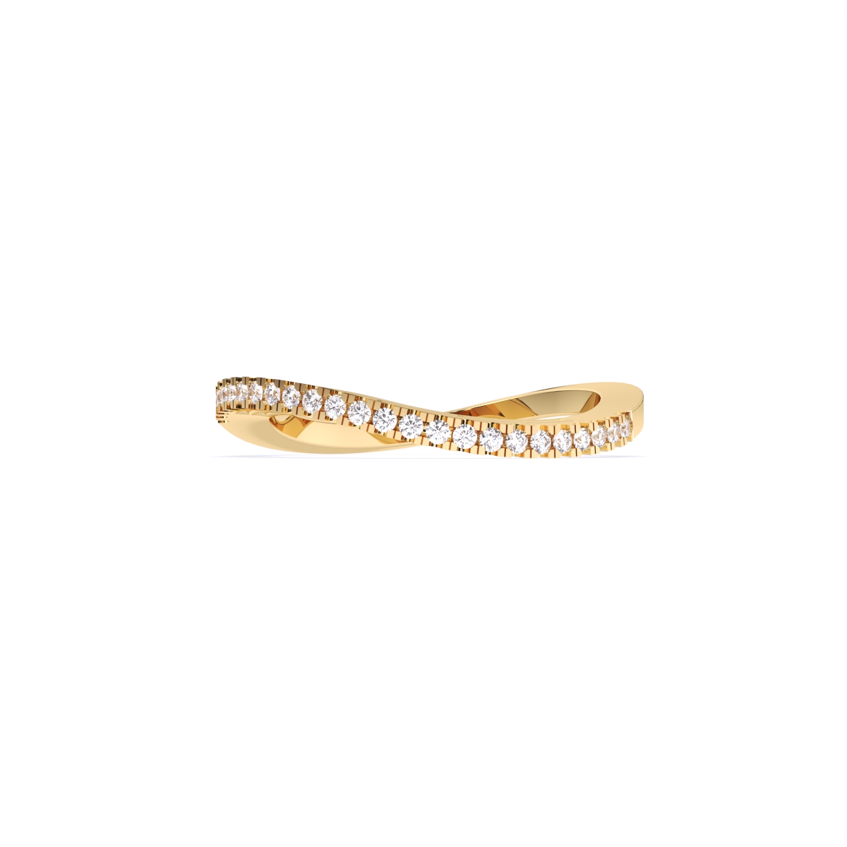 Minimalist Curve Shape Lab-Diamond Band Ring