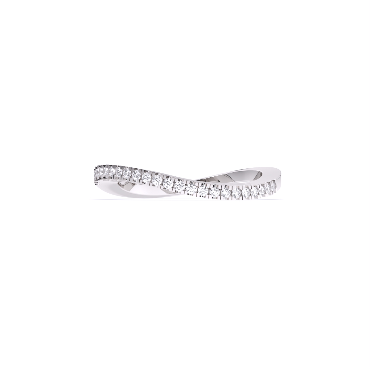 Minimalist Curve Shape Lab-Diamond Band Ring