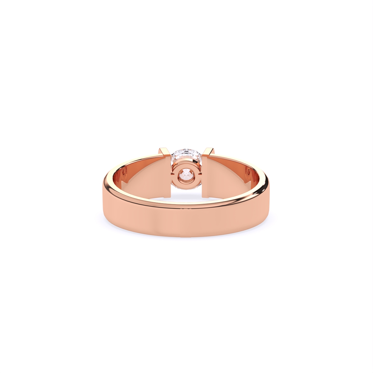 Stylist Single Stone With Polished Line Men’s Ring
