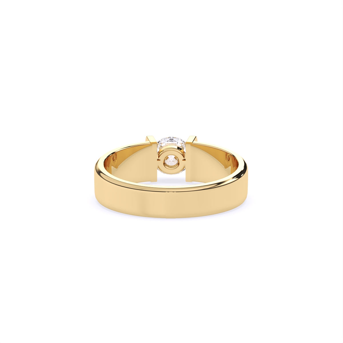 Stylist Single Stone With Polished Line Men’s Ring