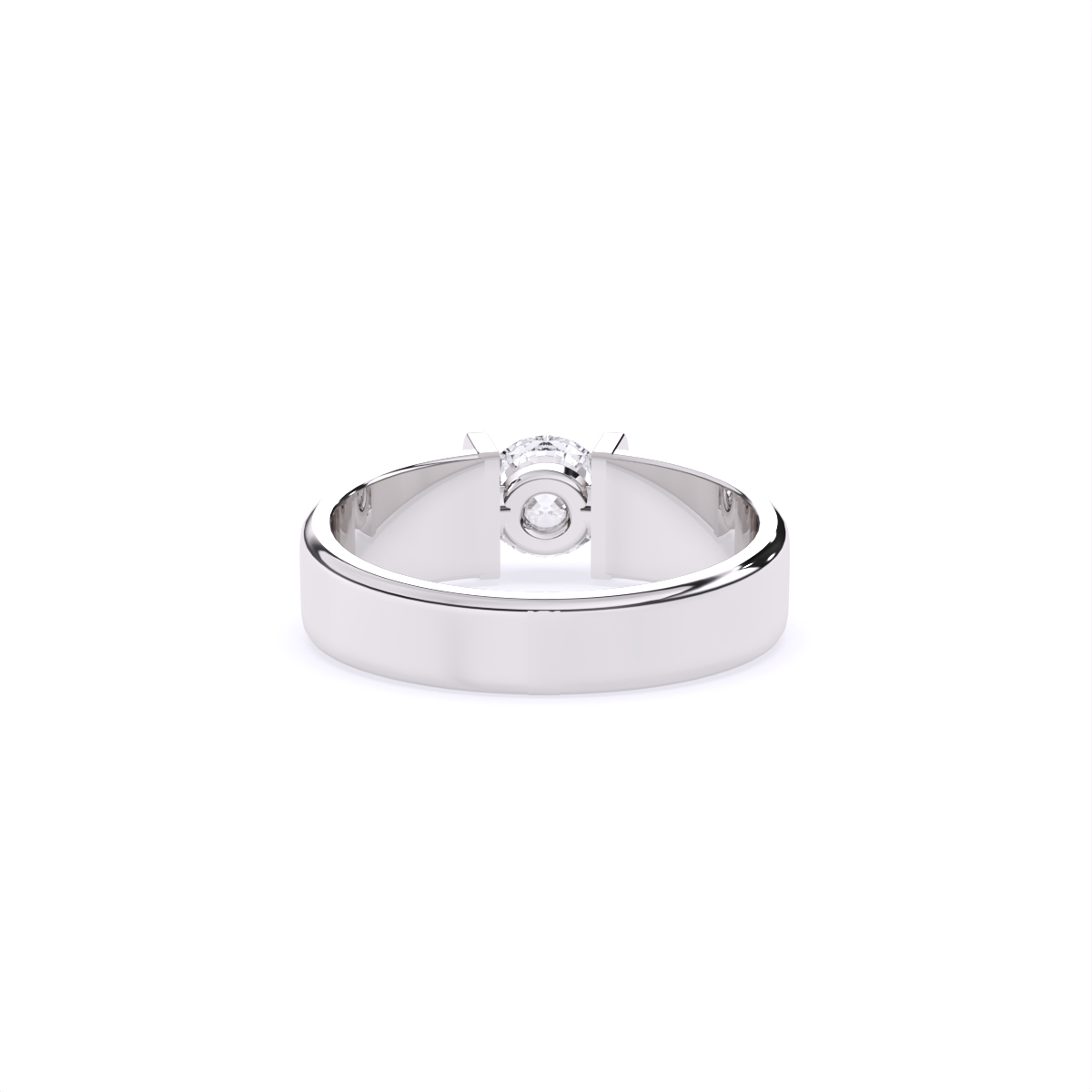 Stylist Single Stone With Polished Line Men’s Ring