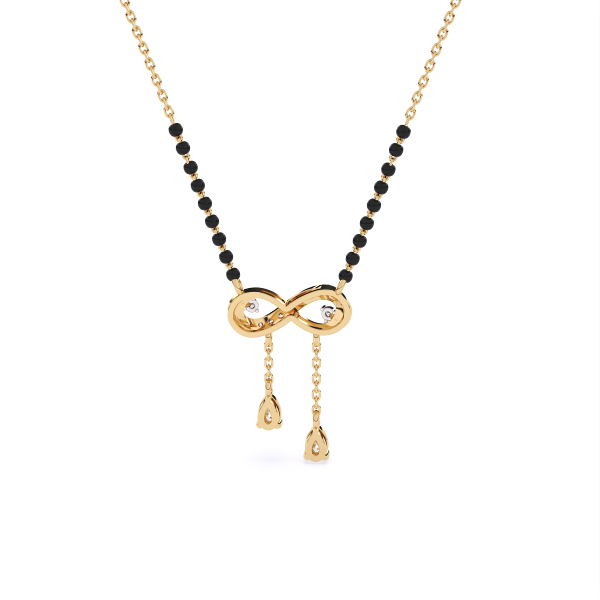 Stylist Infinity Mangalsutra With Diamond Drop Pendants