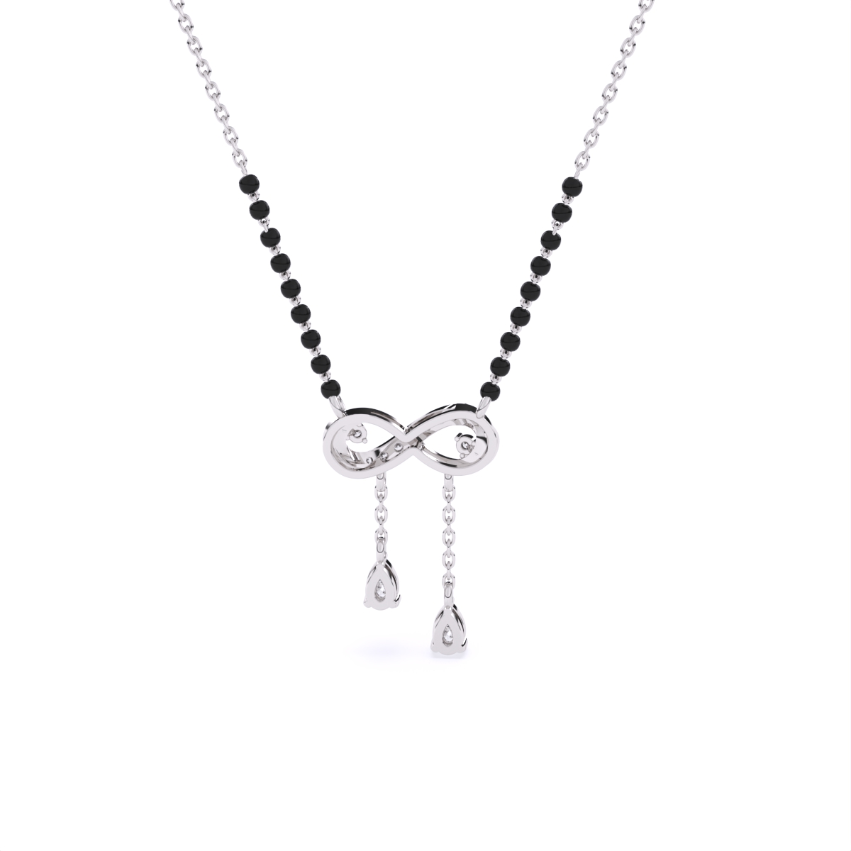 Stylist Infinity Mangalsutra With Diamond Drop Pendants