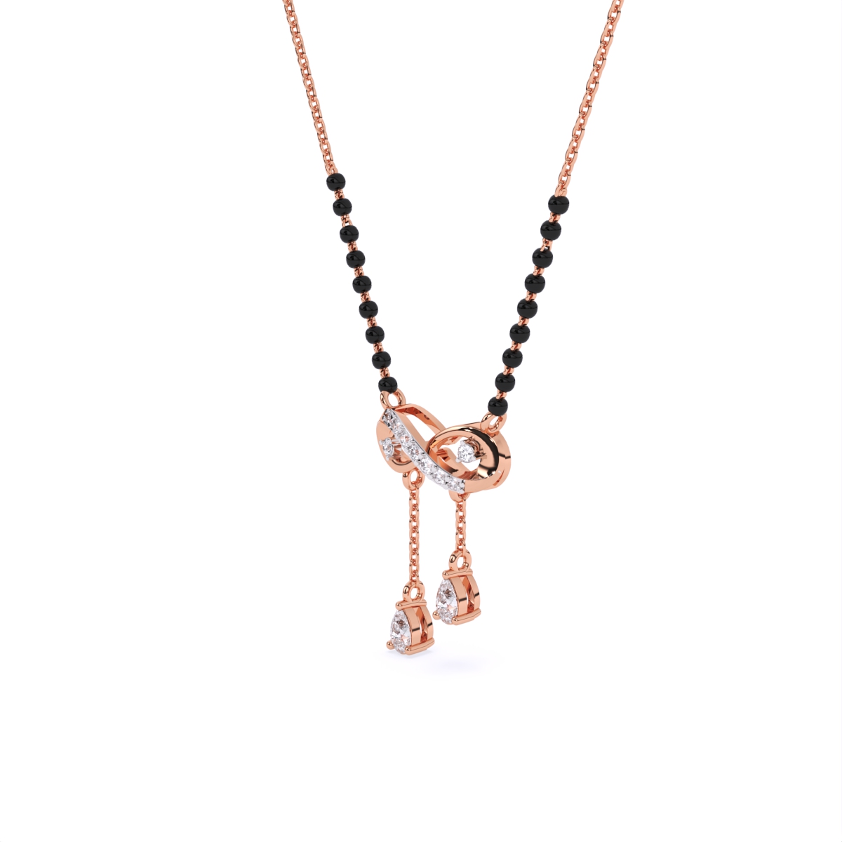 Stylist Infinity Mangalsutra With Diamond Drop Pendants