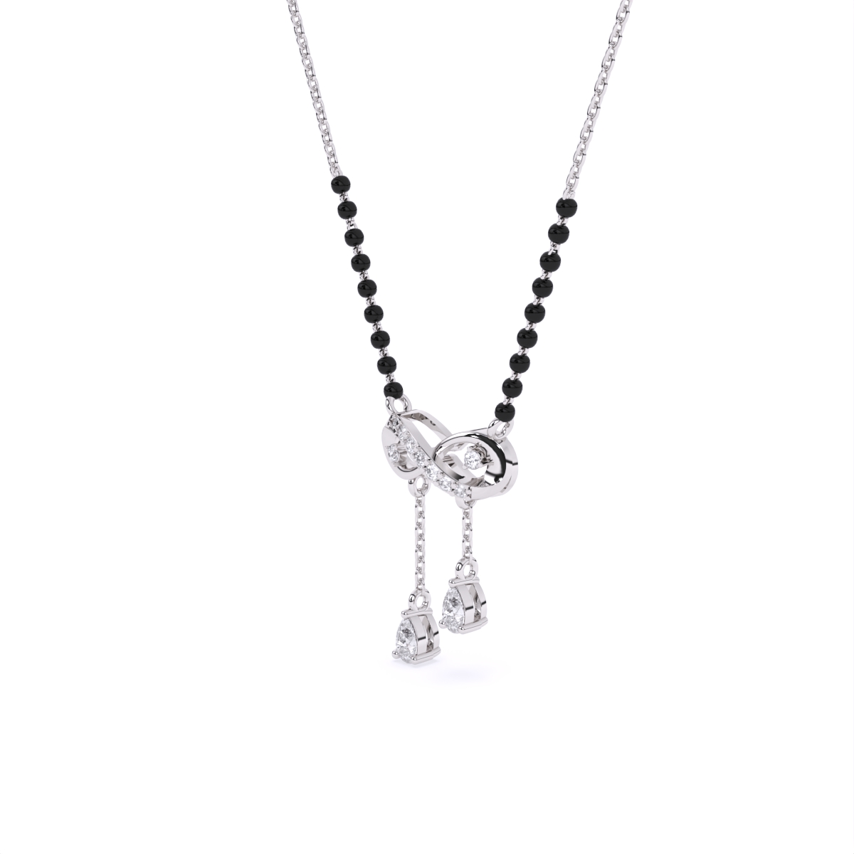 Stylist Infinity Mangalsutra With Diamond Drop Pendants