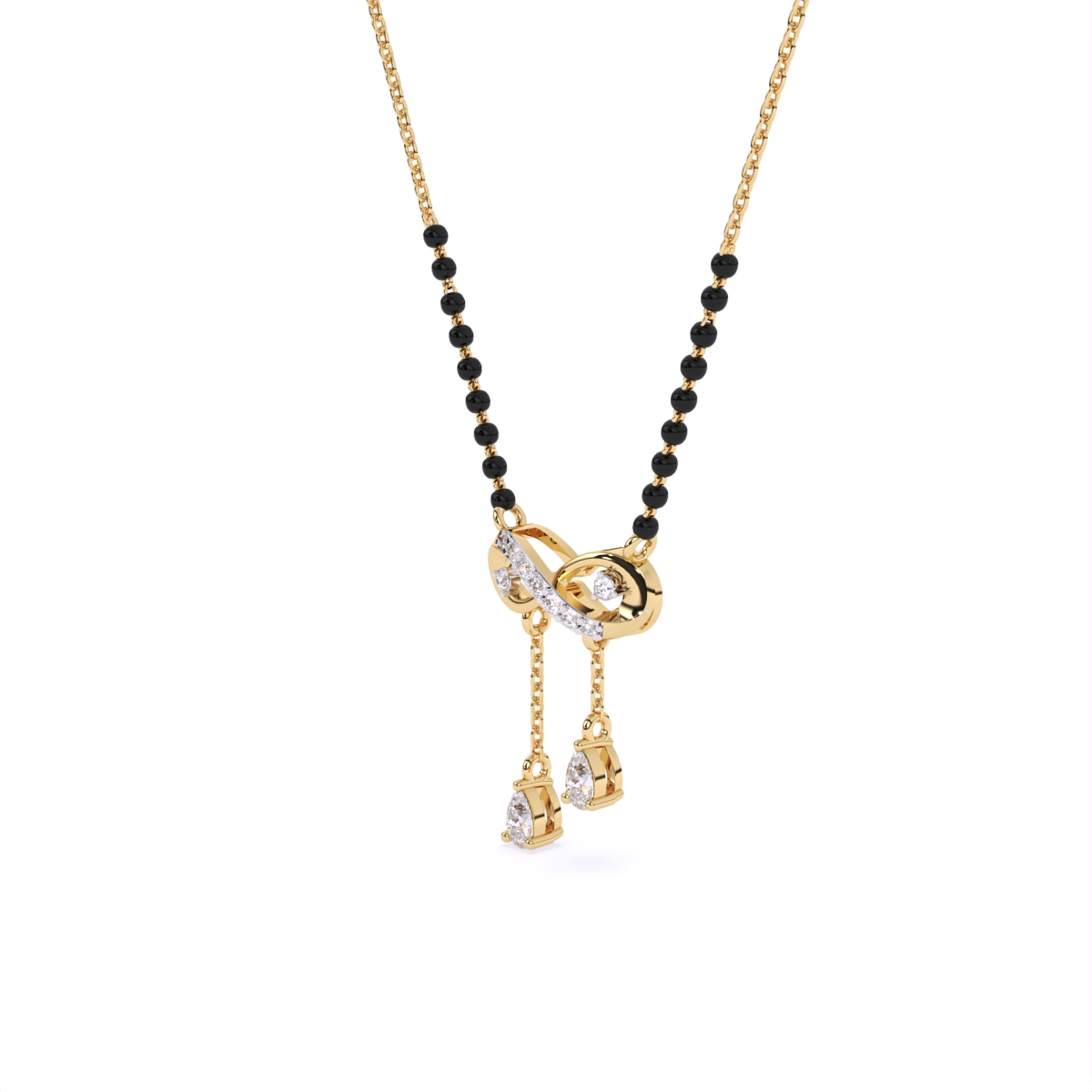 Stylist Infinity Mangalsutra With Diamond Drop Pendants
